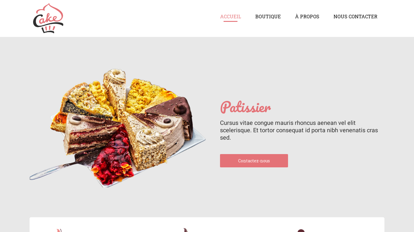 Thème pour la création de site de Patissier